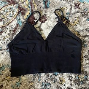 Alo Yoga Black Long Line Sports Bra